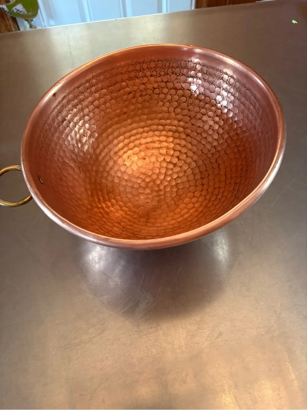 Pre owned Solid Copper Mixing Bowl with Rolled Edge also used for making candy.
